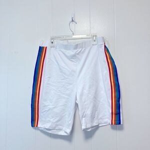 Rowme Plus Size Rainbow Biker Shorts
